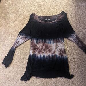 Black and Brown Tie-Dye Women's Top